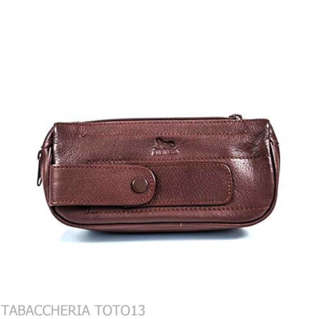 Borsa portapipe e tabacco in nappa by Lubinski - Accessori Per Pipe