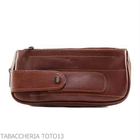 Borsa portapipe e tabacco in nappa by Lubinski - Accessori Per Pipe