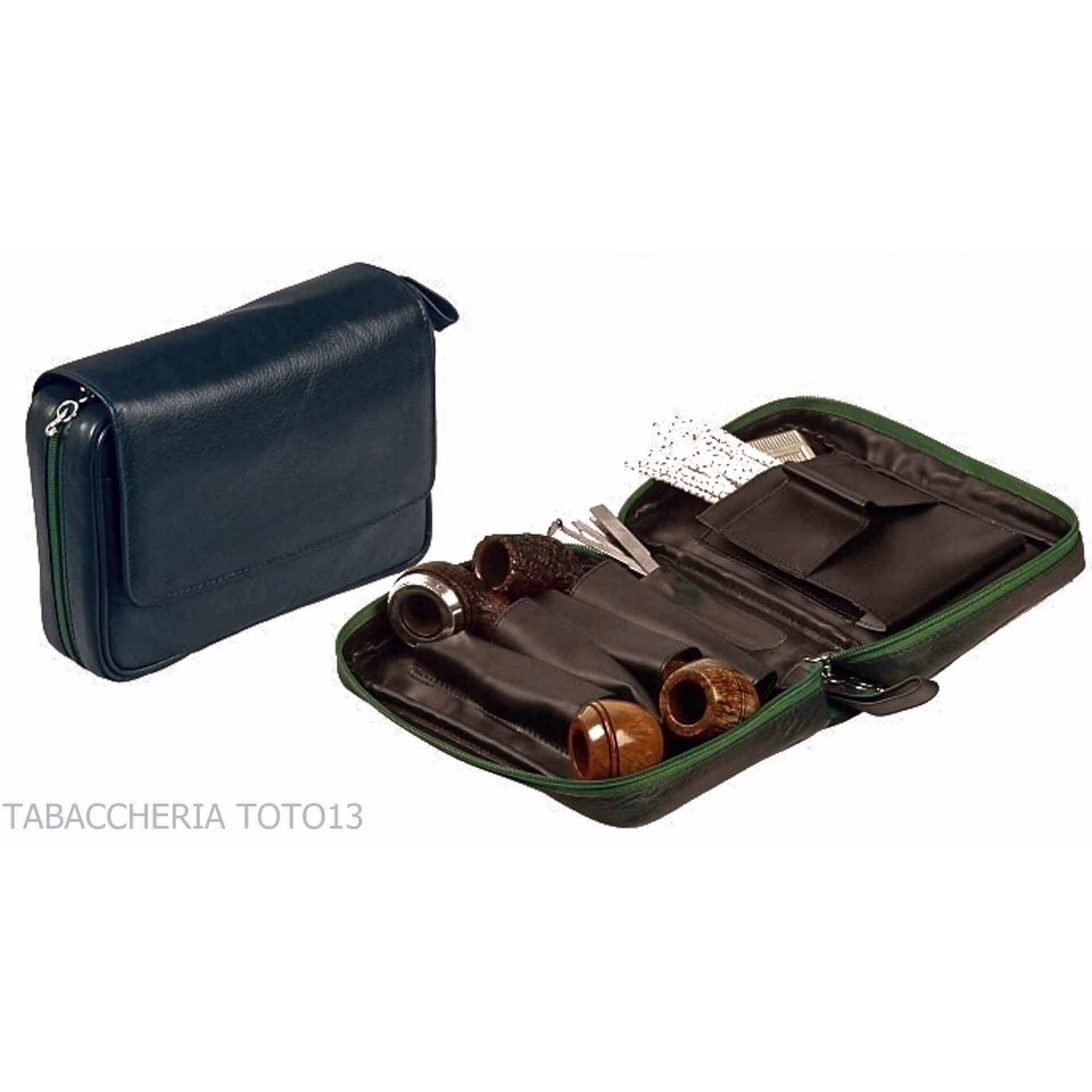 Peterson Avoca bauletto per 3 pipe e tabacco - Borse per Pipe