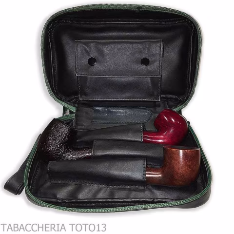 Peterson Avoca bauletto per 3 pipe e tabacco - Borse per Pipe