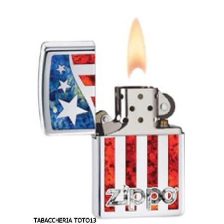 ZIPPO US Flag, barras y estrellas en el cromo bandera USA Zippo Encendedores Zippo