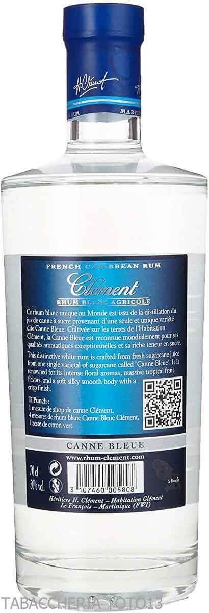 Rhum Clement Canne Blue, Rhum Blanc Agricole