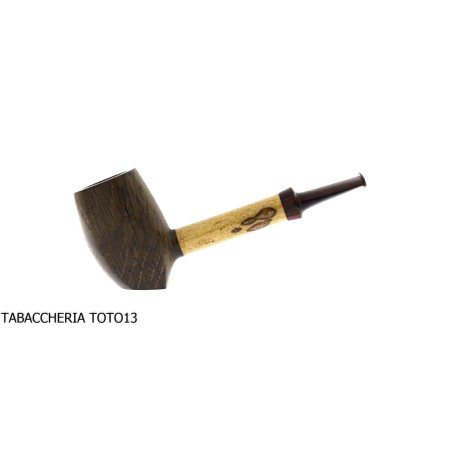 Sauro Pipe Stand Up en bois mort et bambou - Pipe Pour le Tabac - Bois fossile