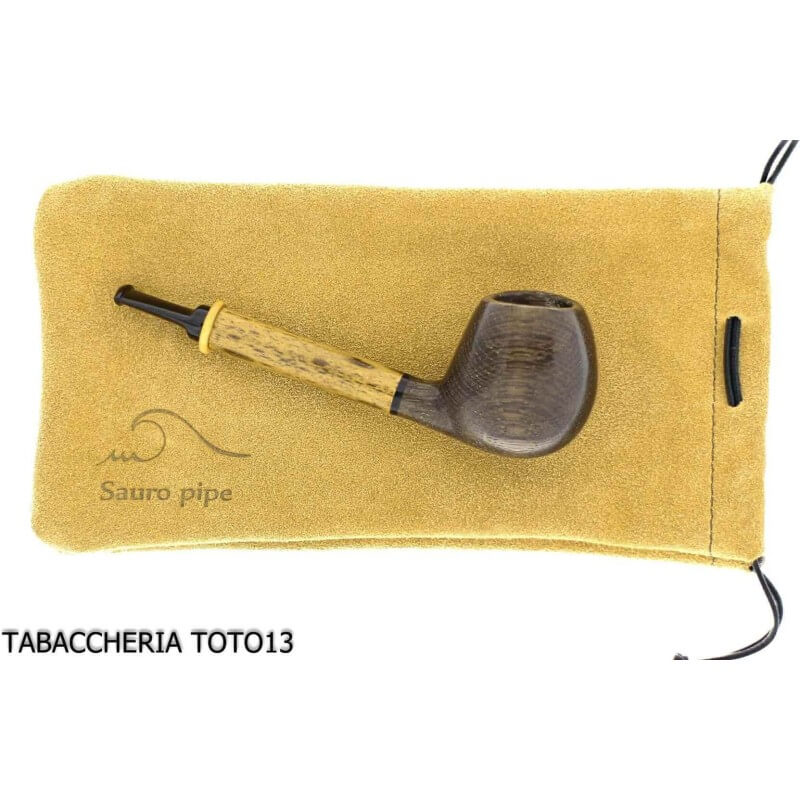 Sauro Pipe Apple bog oak and bamboo - Sauro Pipe