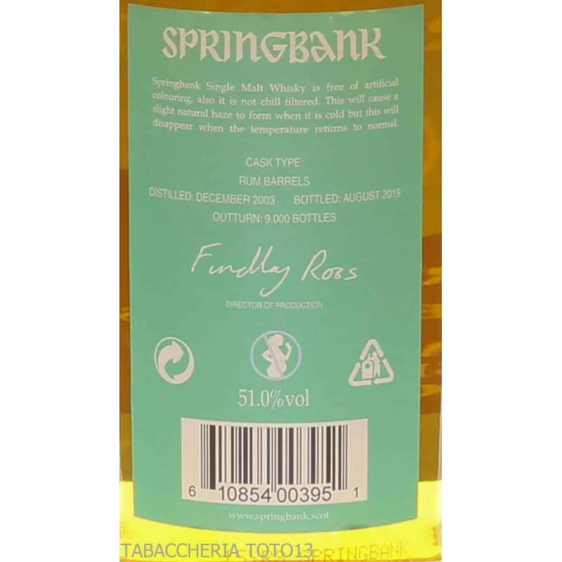 Springbank Whisky 15 J.O. Rum Wood Limited Edition | Online Springbank Whisky 15 J.O. Rum Wood Limited Edition | Online