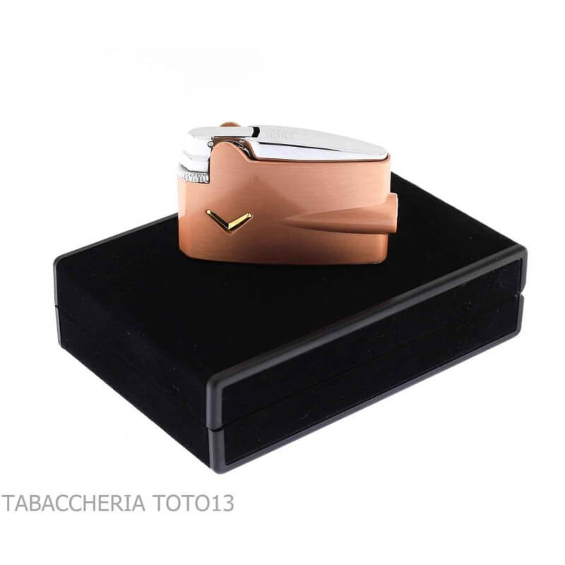 Ronson mini Varaflame V lighter with satin copper finish - Ronson Lighter