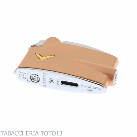 Encendedor Ronson mini Varaflame V con acabado de cobre satinado - Alumbradores