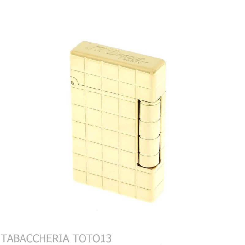 Encendedor St Dupont Línea Cling inicial oro brillante y cuadrados - S.t. Dupont