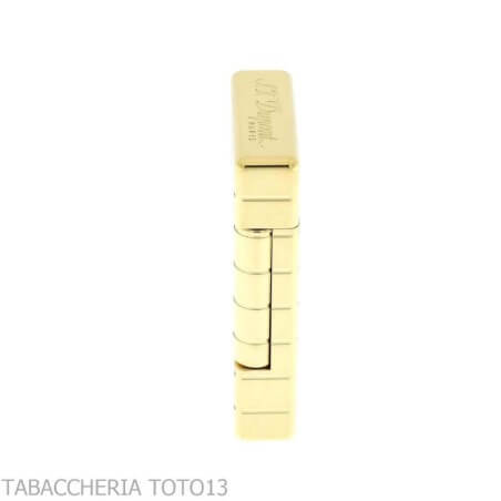 St Dupont lighter Initial Cling line in shiny gold and square - S.t. Dupont