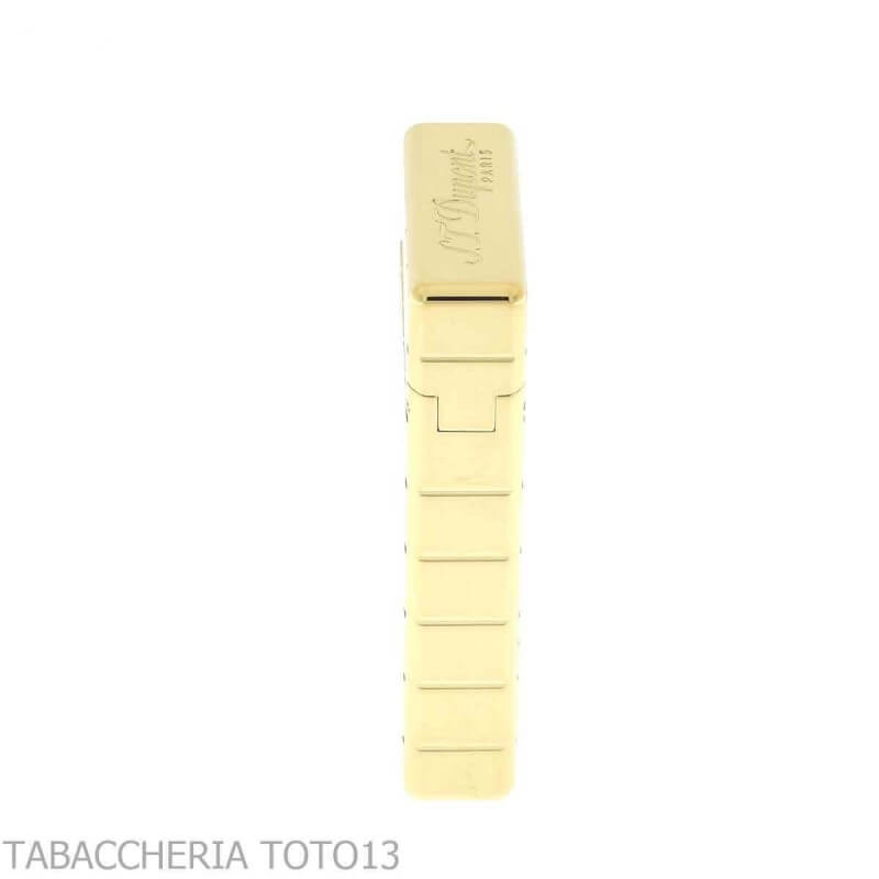 St Dupont lighter Initial Cling line in shiny gold and square - S.t. Dupont