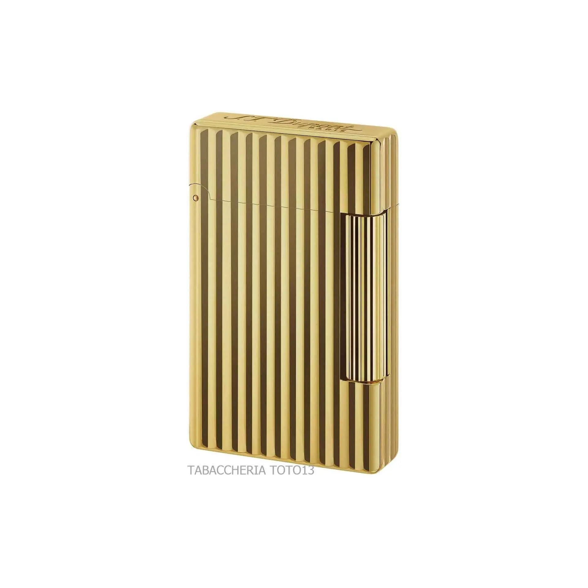 Briquet St Dupont Ligne Initial Cling or brillant et lignes verticales - Briquets - Bronze Briquet St Dupont Ligne Initial Cling or brillant et lignes verticales - Briquets - Bronze