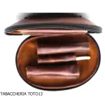 2-Sitzer-Tasche für Pfeifen aus Vintage-Naturleder in Form eines American Football-Balls - Zubehör für Tabakpfeifen