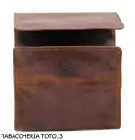 2-seater bag for pipes in vintage natural leather in the shape of an American football ball - Accessories for tobacco pipes