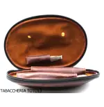 Fiamma di Re bag 2 places for pipes in the shape of american football in brown vintage leather - Accessories for tobacco pipe