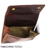Bolso Fiamma di Re 2 lugares para pipas con forma de fútbol americano en cuero marrón vintage - Accesorios para pipas de taba