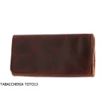 Bolso Fiamma di Re 2 lugares para pipas con forma de fútbol americano en cuero marrón vintage - Accesorios para pipas de taba