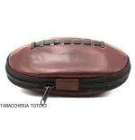 Fiamma di Re bag 2 places for pipes in the shape of american football in brown vintage leather - Accessories for tobacco pipe