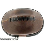 Bolso Fiamma di Re 2 lugares para pipas con forma de fútbol americano en cuero marrón vintage - Accesorios para pipas de taba