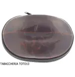 Fiamma di Re bag 2 places for pipes in the shape of american football in brown vintage leather - Accessories for tobacco pipe