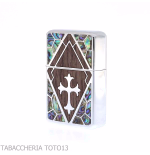 Z-plus cool nacre finish, wooden rhombus with central cross-Z-plus