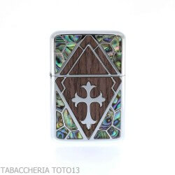 Z-plus cool nacre finish, wooden rhombus with central cross - Z-PLUS