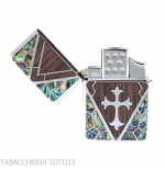 Z-plus cool nacre finish, wooden rhombus with central cross-Z-plus