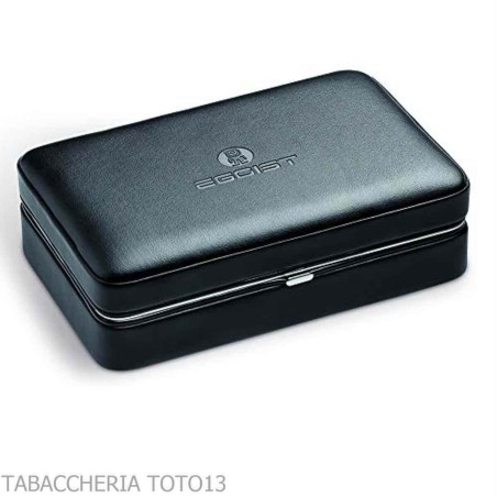 Caja de cedro cubierta en cuero negro para 5 cigarros, equipada con cortador - Accesorios Del Cigarro