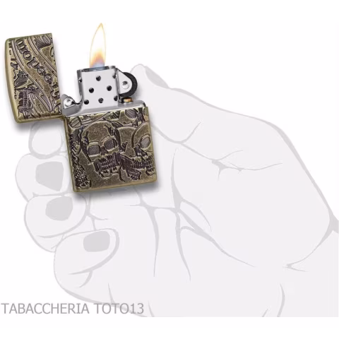 Zippo Feuerzeug Totenkopf Designluxus - Feuerzeuge