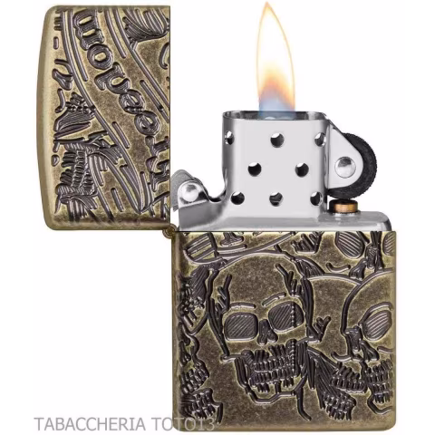 Zippo Feuerzeug Totenkopf Designluxus - Feuerzeuge