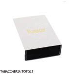 Briquet à gaz Ronson Vestige avec finition chrome poli et cuir noir - Briquets - Laiton