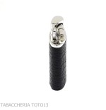Briquet à gaz Ronson Vestige avec finition chrome poli et cuir noir - Briquets - Laiton