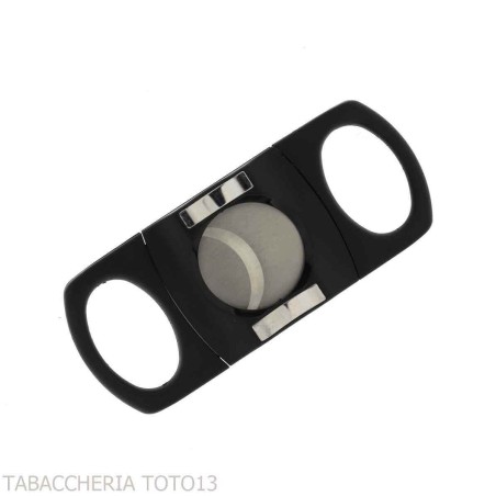 Schwarzer Doppelklingen-Zigarrenschneider mit Zigarrenhalter 28 mm - Zubehör Cigar