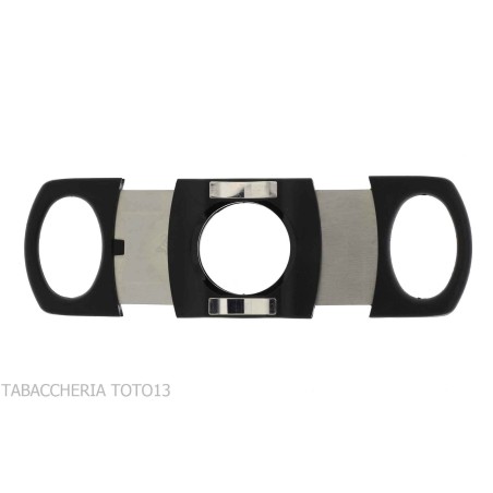 Schwarzer Doppelklingen-Zigarrenschneider mit Zigarrenhalter 28 mm - Zubehör Cigar