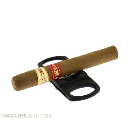 Coupe-cigare double lame noir avec porte-cigare 28 mm - Accessoires Cigare
