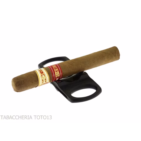 Schwarzer Doppelklingen-Zigarrenschneider mit Zigarrenhalter 28 mm - Zubehör Cigar