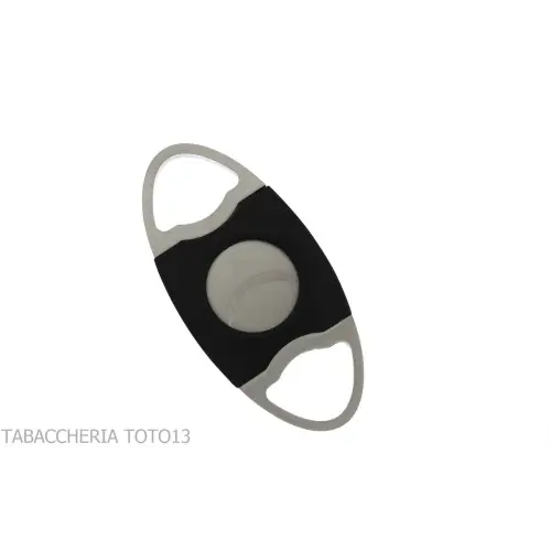 Tagliasigari bilama nero e cromo mm 28 con fondello - Accessori Per Sigari