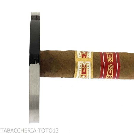 Zigarrenschneider Doppelklinge schwarz und Chrom 28 mm mit Boden-Zubehör Cigar