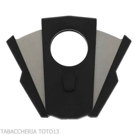 Coupe-cigare double lame noir et chrome 28 mm avec fond - Lubinski