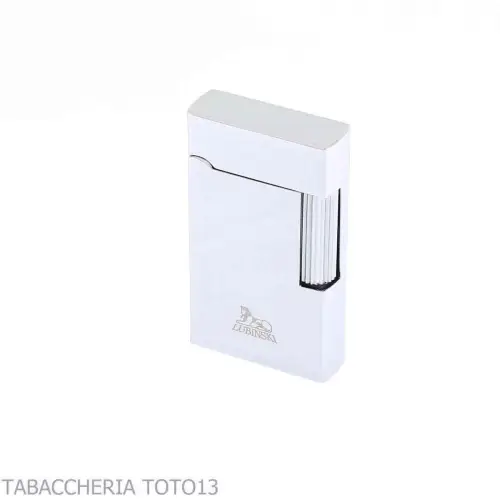 Lubiski Ravenna flint lighter, chrome finish with vertical lines - Lighters - Metal