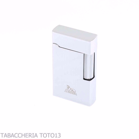 Lubiski Ravenna flint lighter, chrome finish with vertical lines - Lighters - Metal