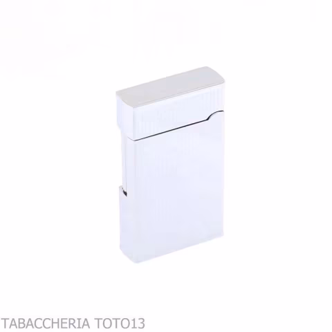 Lubiski Ravenna flint lighter, chrome finish with vertical lines - Lighters - Metal