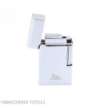 Lubiski Ravenna flint lighter, chrome finish with vertical lines - Lighters - Metal