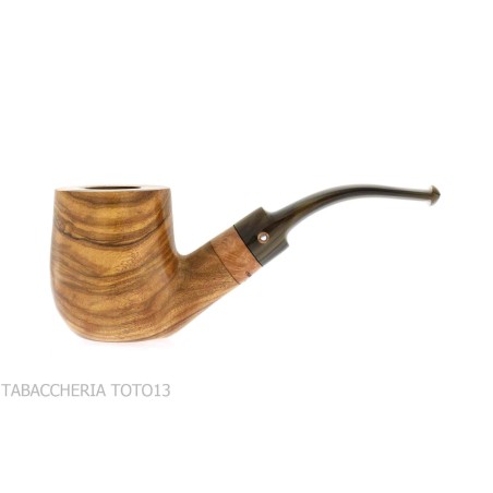 Bent billiard pipa de olivo por Tom Spanu - Pipas de Tabaco