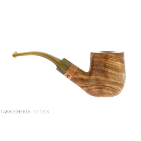 Bent billiard pipa de olivo por Tom Spanu - Pipas de Tabaco