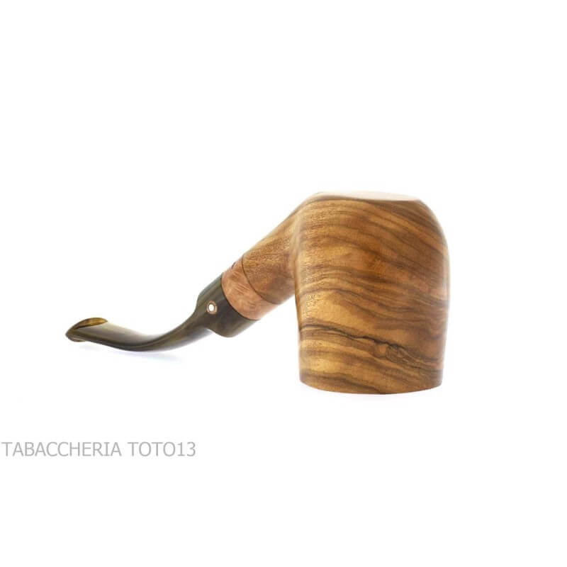 Tom Spanu pipa Bent billiard in ulivo - Tom Spanu pipe