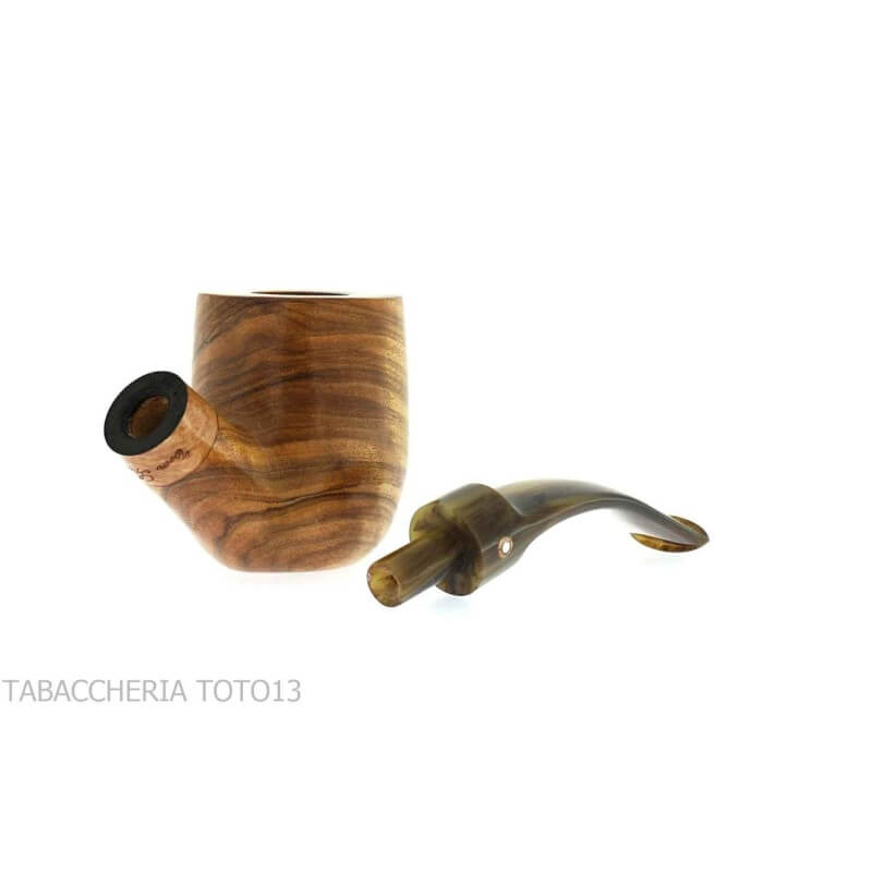 Tom Spanu pipa Bent billiard in ulivo - Tom Spanu pipe