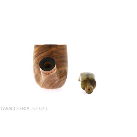 Bent billiard pipa de olivo por Tom Spanu - Pipas de Tabaco