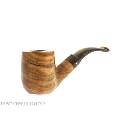 Bent billiard pipa de olivo por Tom Spanu - Pipas de Tabaco