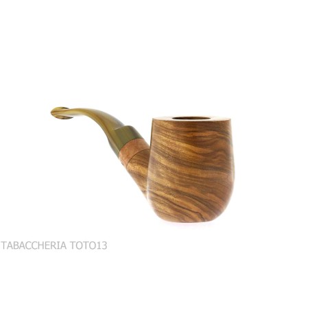 Bent billiard pipa de olivo por Tom Spanu - Pipas de Tabaco