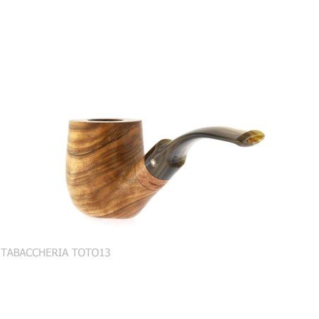 Bent billiard pipa de olivo por Tom Spanu - Pipas de Tabaco